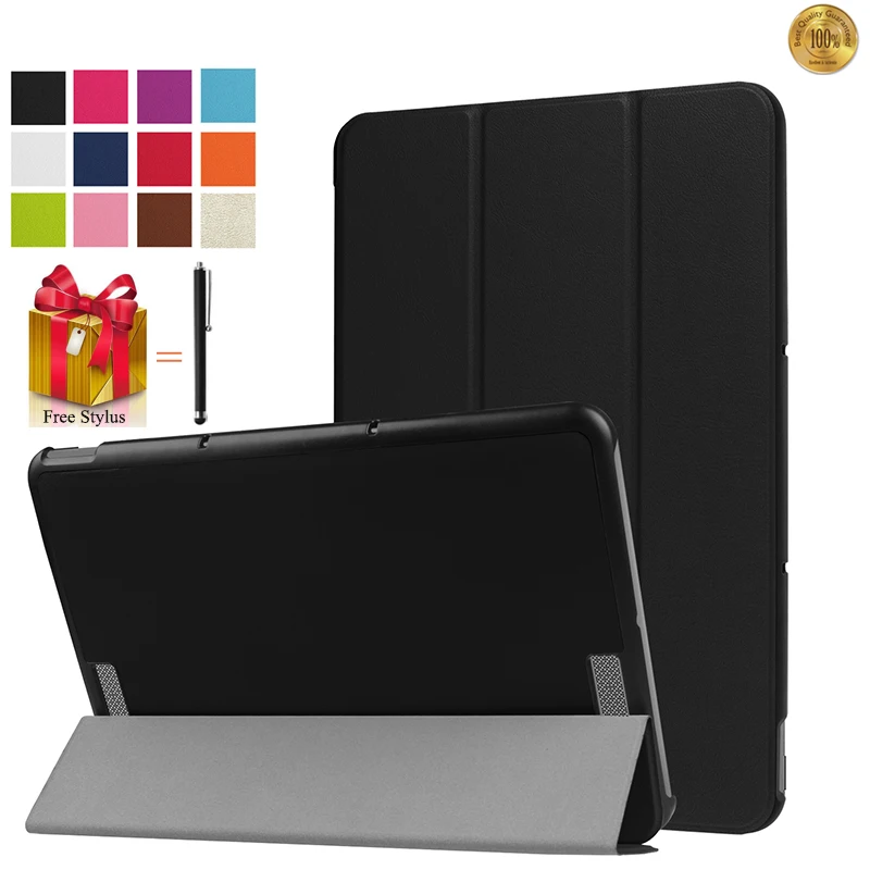 

Cover For ASUS Transformer Book T101HA 10.1" Slim Flip for Transformer Book T101HA Tablet 3 Fold Stand Leather Capa Shell+Pen