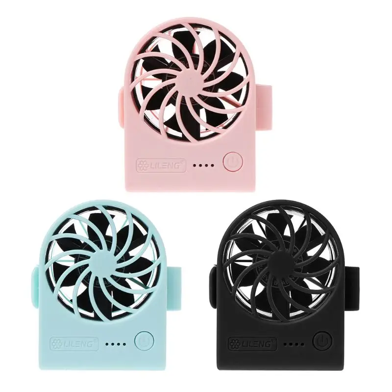 

LILENG USB Mini Fan Rechargeable Clip Fan Brushless Motor Cooler Hanging Waist Fan Ventilator 3 Speeds Adjustable for Home