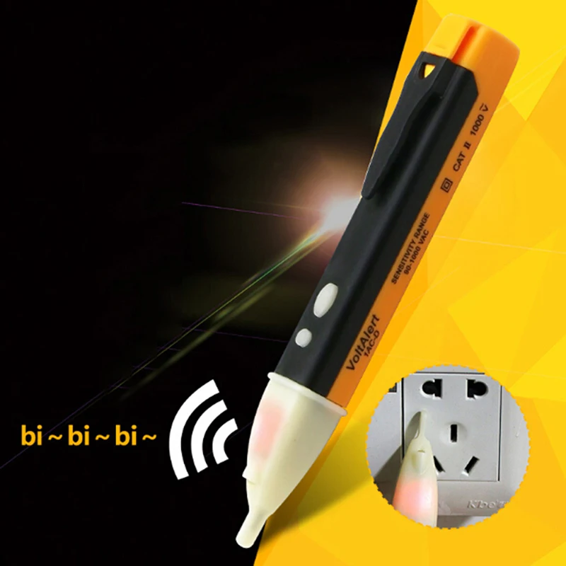 1Pcs Double Button Non-contact Electronic Digital Safety Induction Test Pencil Detector Tool