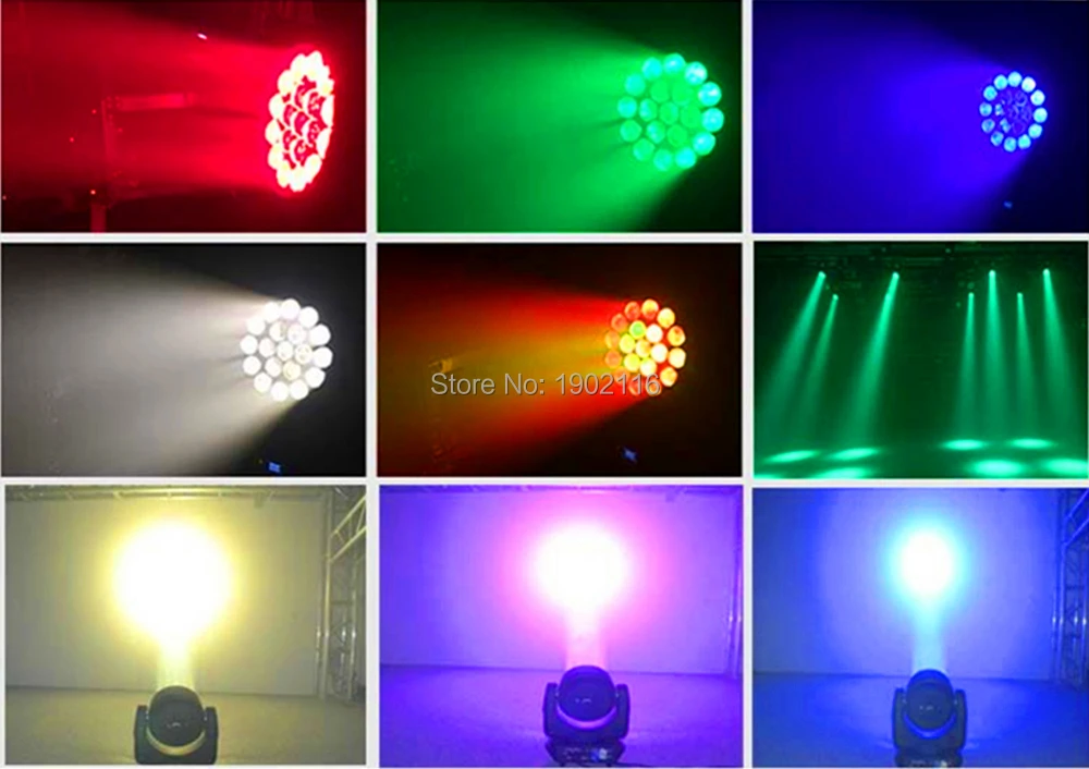 Светодиодный прожектор с движущейся головкой 19x15 Вт DMX512 светодиодный