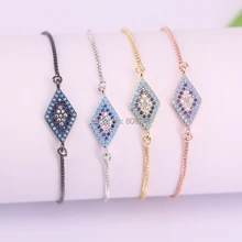 10 шт. турецкий стиль микро pave CZ Циркон глаз Шарм цепи браслеты-Макраме