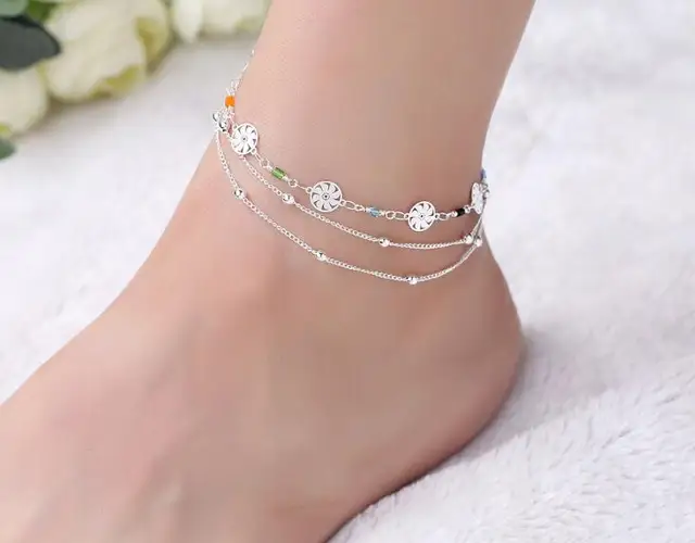 ZENI 925 Sterling Silver Adjustable Anklet Love Hollow Anklet Simple Fashion Ladies Jewelry ZENI 925 Sterling Silver Adjustable Anklet Love Hollow Anklet Simple Fashion Ladies Jewelry