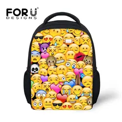 Forudesigns/Детские Обувь для девочек школьная сумка 3D смешной emoji печать рюкзак для детей маленький детский сад ранцы Рюкзак Mochila