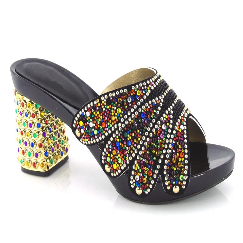 KL813 99 on sales African party shoe for high quality black PU leather made and with