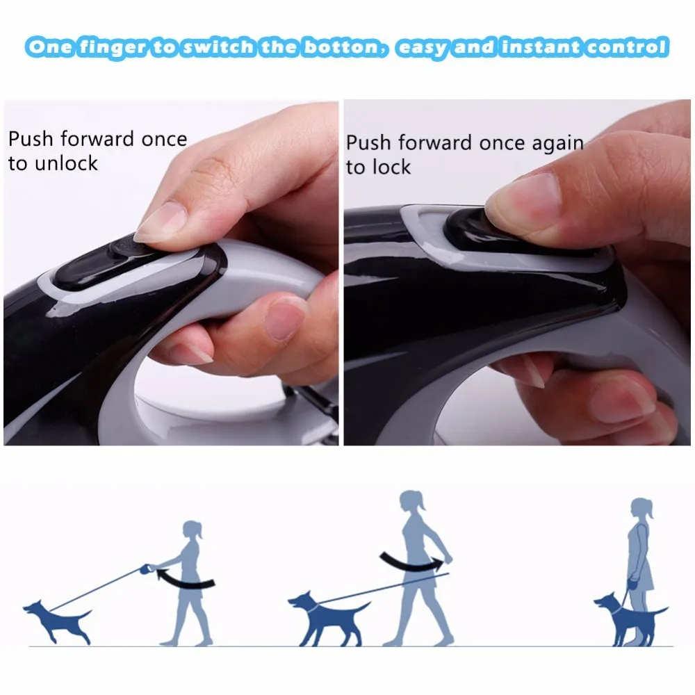 Pet Supplies ABS Dog Collar Leash 3/5 Meter Automatic Retractable Harness Durable Puppy Patrol Rope Walking Cat Traction|leash harness|retractable