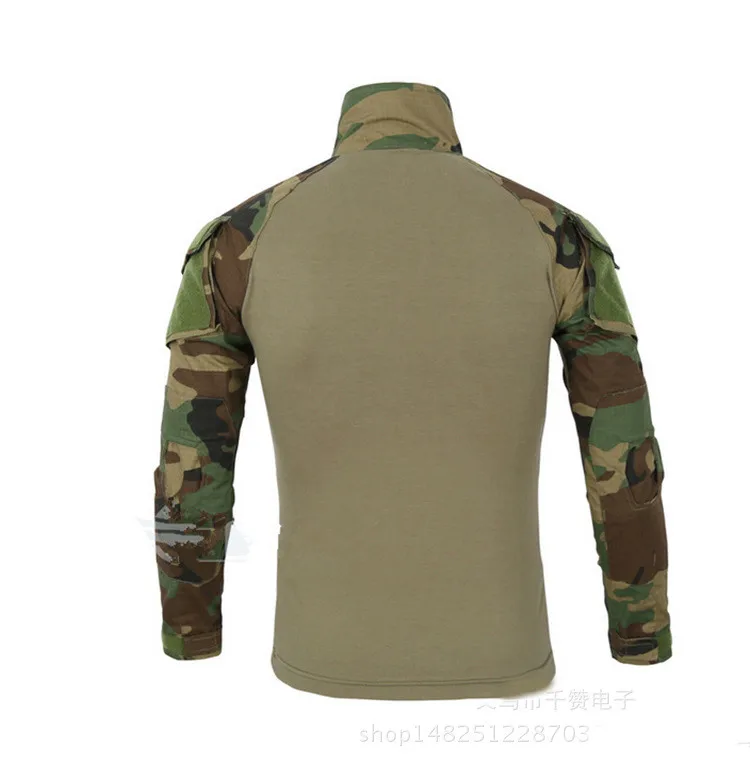 Men's Tactical Military Combat Shirt Breathable Army Assault Camo Long Sleeve T Shirt Outdoor Sports Camouflage Hunting Uniform