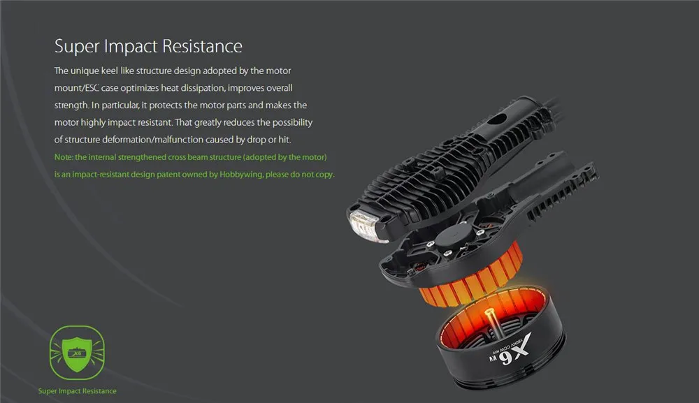 motor mountESC case's unique keel like structure design optimizes heat diss