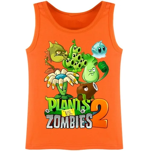 

Children T Shirts Plants vs Zombies 2 Boys Clothing PVZ Cartoon Game Pattern Boys Clothes Tops Sleeveless Waistcoat DC856