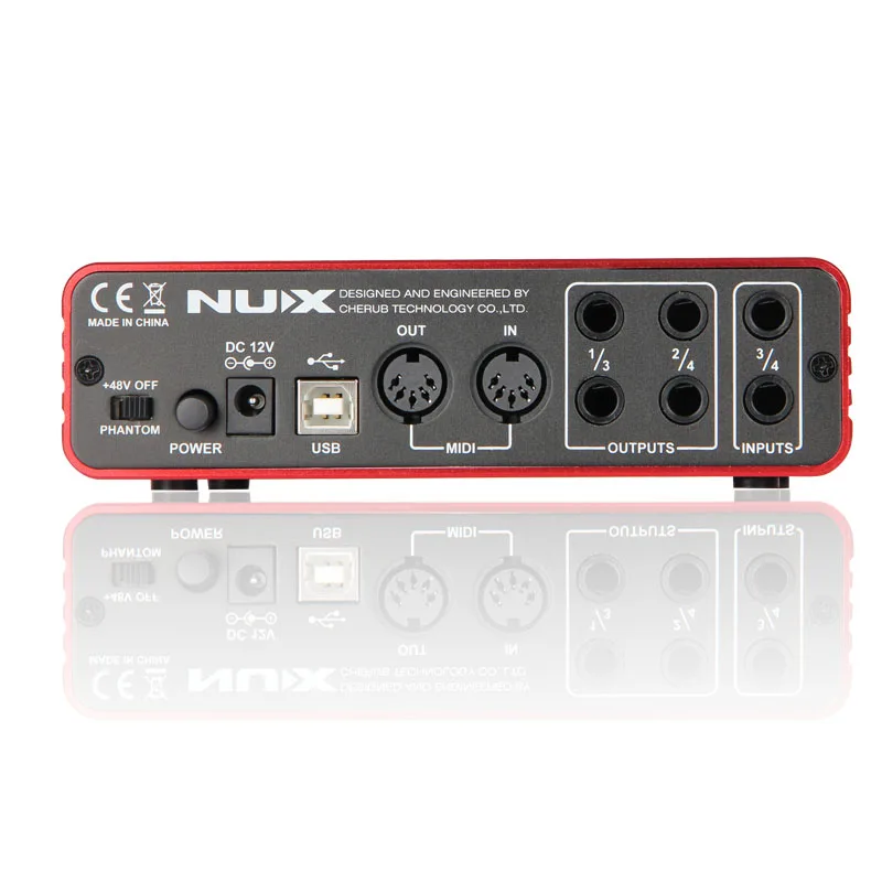 NUX UC-2 мини порт USB XLR 6,35 мм вход выход аудио интерфейс для микрофона MIDI инструмент записи воспроизведения