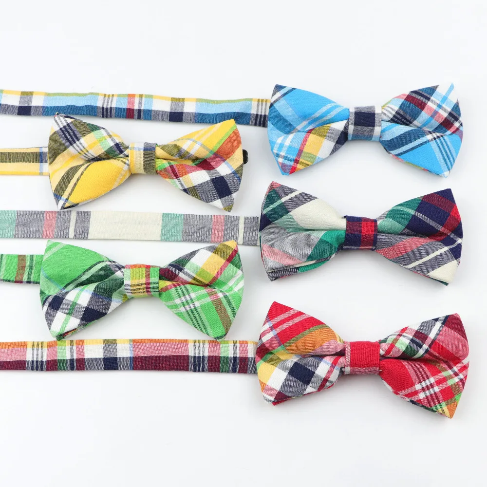 

Kid Cotton Bowtie Wedding Children Business Bow Tie England Streak Plaid Striped Neck Ties Women Skinny Gravatas Cravat