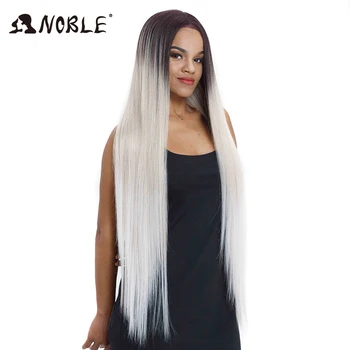 Noble Hair Wigs For Black Women Straight Synthetic Lace Front Hair 38 Inch Ombre Lace Front Wig Cosplay Blonde Lace Front Wig 2