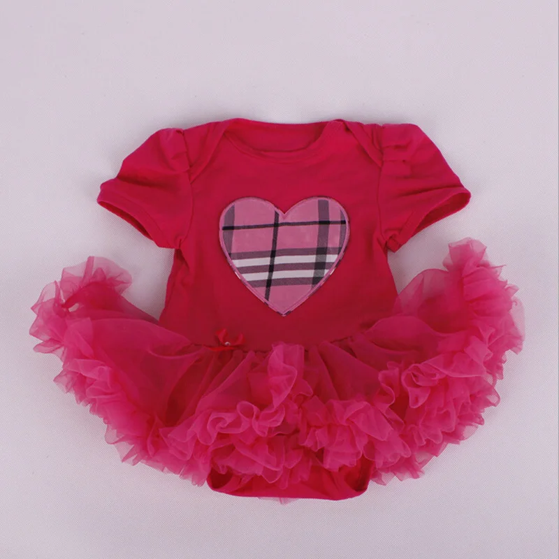 1 предмет, популярное розовое клетчатое платье с бантом и сердечком для маленьких девочек, платье-пачка для детей 0-12 месяцев