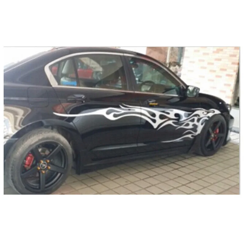 2018 New Arrival Racing Car Stickers 2pcs Car Stickers Whole Body Fire Flame Decor Vinyl Decals 2.2m Washable car Sticker (5)