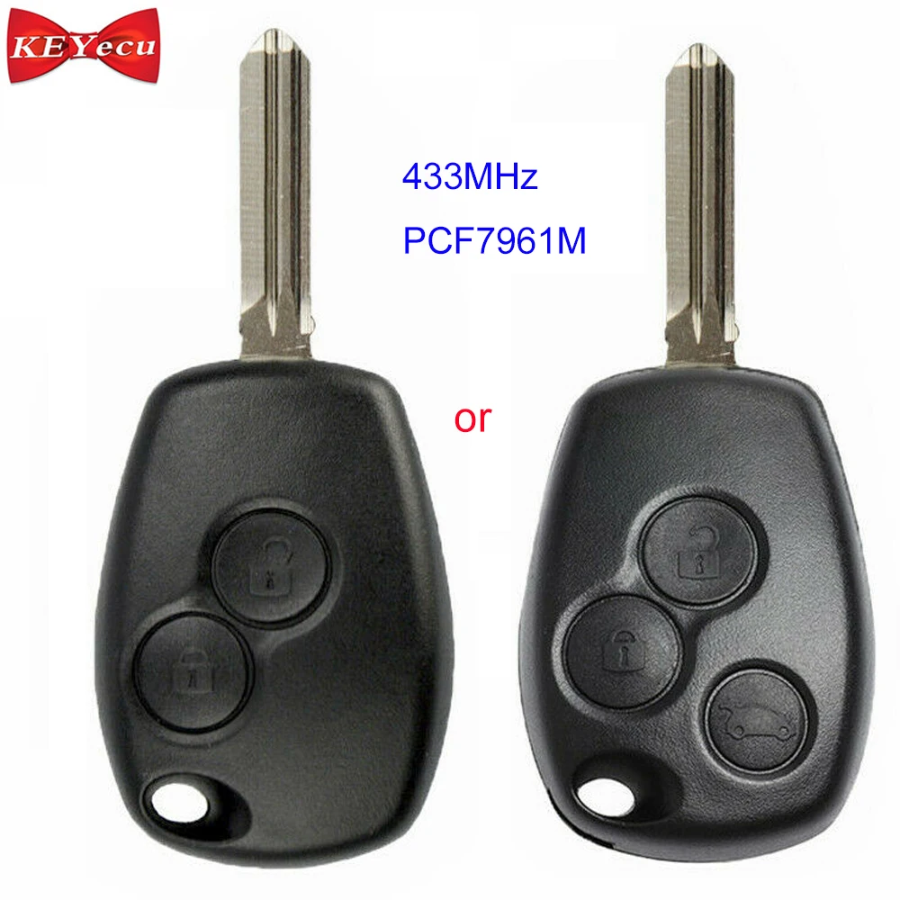 KEYECU for Renault Remote Car Key 433MHz PCF7961M HITAG AES Chip Uncut HU136TE Blade | Автомобили и мотоциклы