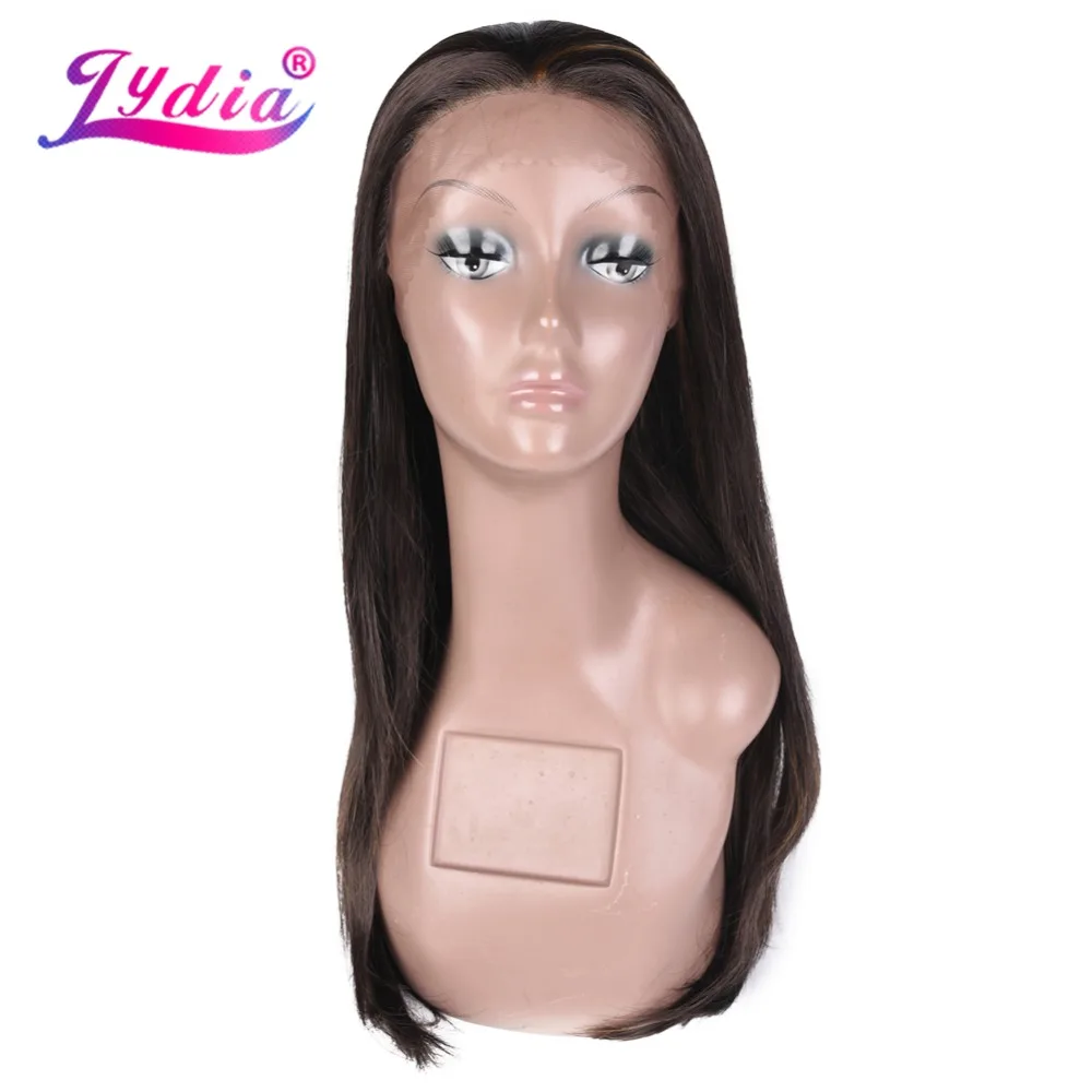 

Lydia Long Silky Straight Synthetic Hair Wig Piano Color Wig Heat Resistant Glueless Synthetic Lace Front Wig For Women
