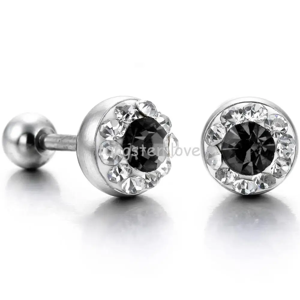 Fashion Shiny Punk Cubic Zirconia Cz 316l Stainless Steel Mens Stud Fashion Shiny Punk Cubic Zirconia Cz 316l Stainless Steel Mens Stud Earrings For Men Stylish Gifts 3 Colors 1 Pair In From Jewelry
