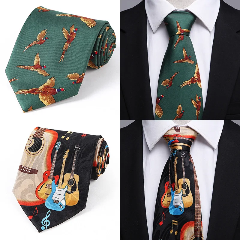 

Fashion 10cm Business Necktie for Man Tie Bird Music Animal Necktie Wedding Party Work Tie