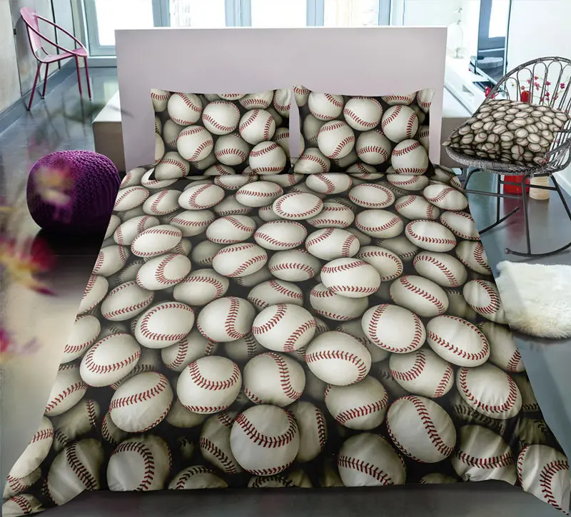 3D бейсбольное постельное белье, набор постельного белья для мальчиков, украшение кровати, комфортное постельное белье, подарок на день рождения, детский пододеяльник, набор