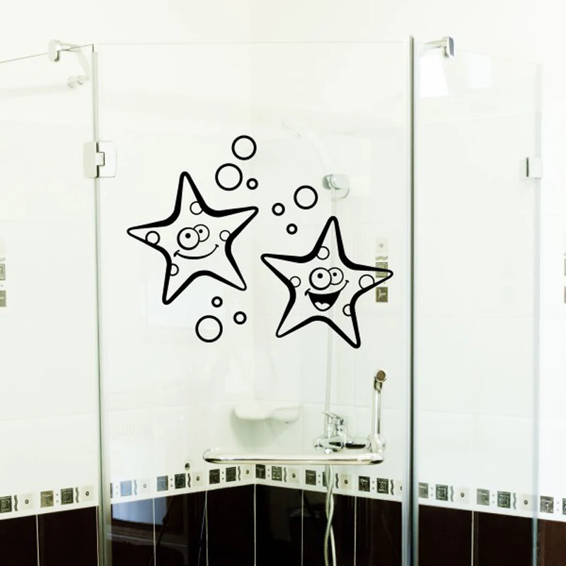Vinyl Wall Decals Starfish smile Bathroom Bathtub Wall stickers Home Decor Toilet Decal DIY