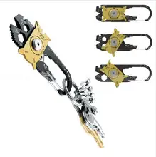 1pc Multipurpose mini gadget fixr Multifunctional carabiner multi tool key pocket survive true utility ring camp hike outdoor