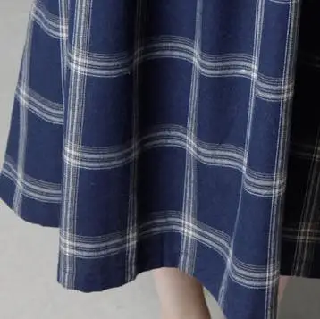 Loose Long Maternity Clothes 2019 Spring Autumn Korean Cotton Round Neck Plaid Pregnancy Dress Clothes for Pregnant Women QL086
