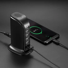USB быстрое зарядное устройство для стены Зарядное устройство Multi Touch 6-Порты и разъёмы башня стенд зарядная станция w/30 w Выход 6A для смартфонов Планшеты Bluetooth колонки
