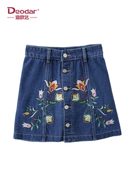 

Deodar Women High Waist Embroidery jeans Short 2019 Summer Push Size Female Fashion Regular Jeans Pants Women Jeans Short