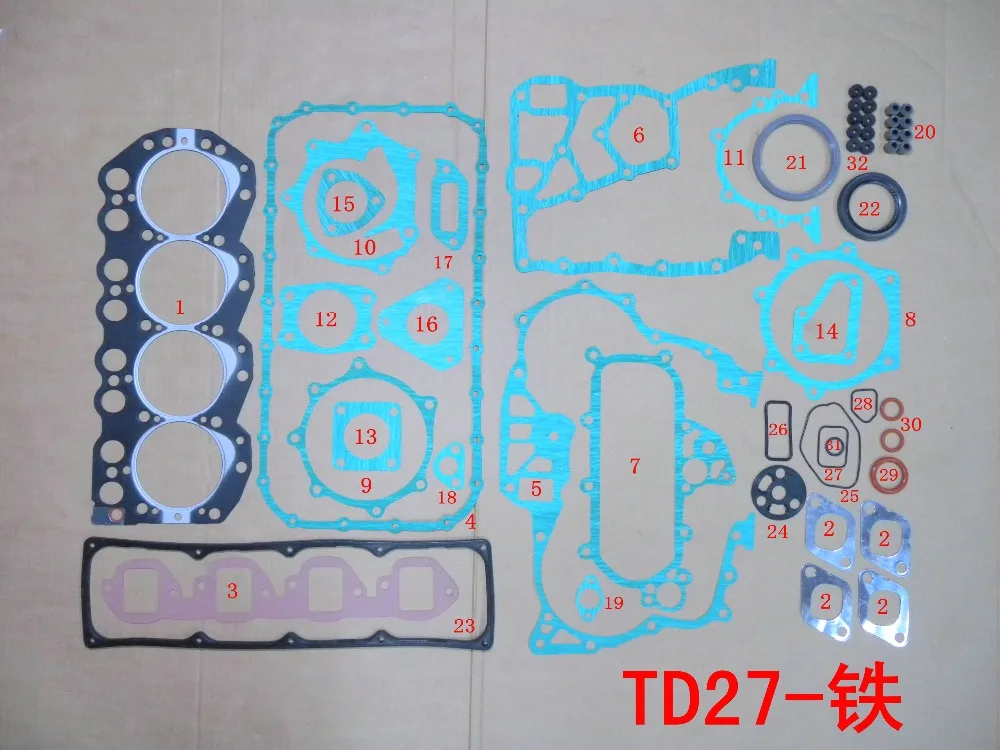 TD27 Full gasket set kit for FORD MAVERICK 2.7TD 2663CC
