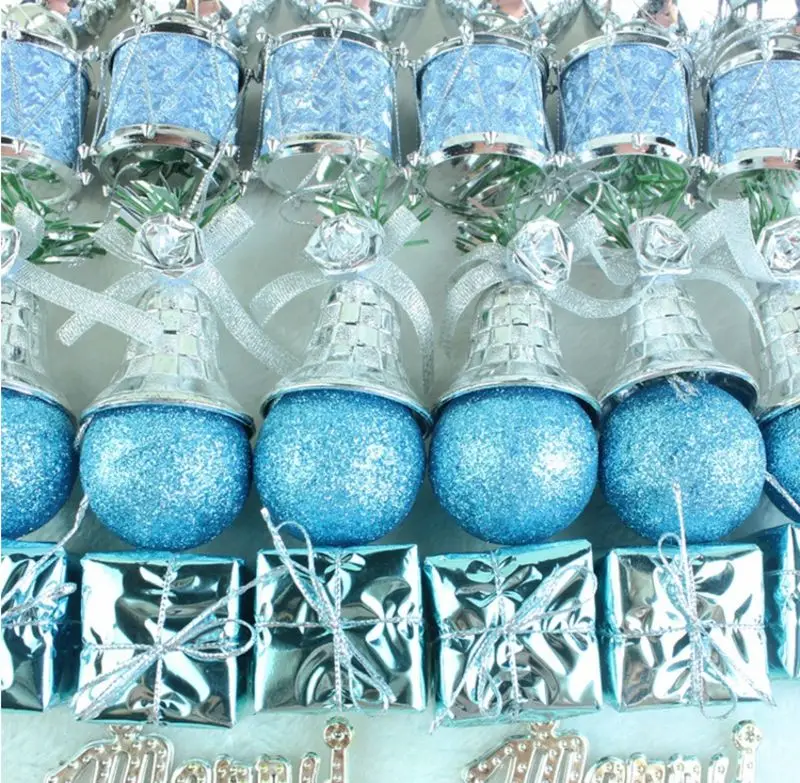 32 шт. украшения для рождественской елки и барабаны Рождественский шар Голубое озеро украшения для дома колокольчики natal navidad kerst