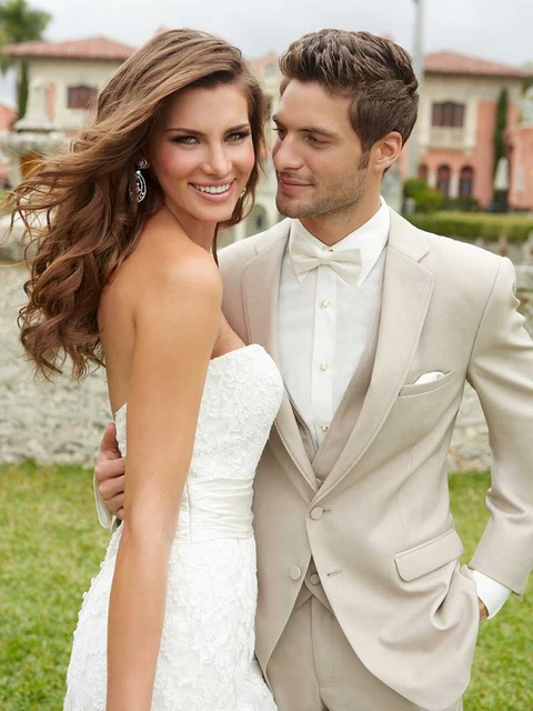 Trajes elegantes para hombre vestidos de fiesta ajustados de una sola botonadura nuevo conjunto de 3 piezas traje de lujo para hombre para boda abrigo de cola 2023 AliExpress