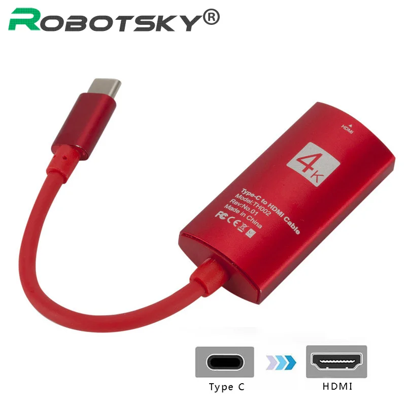 USB C кабель type C к HDMI конвертер 4 к* 2 к USB-C к hdmi Кабель-адаптер для Macbook huawei Mate10 samsung S8