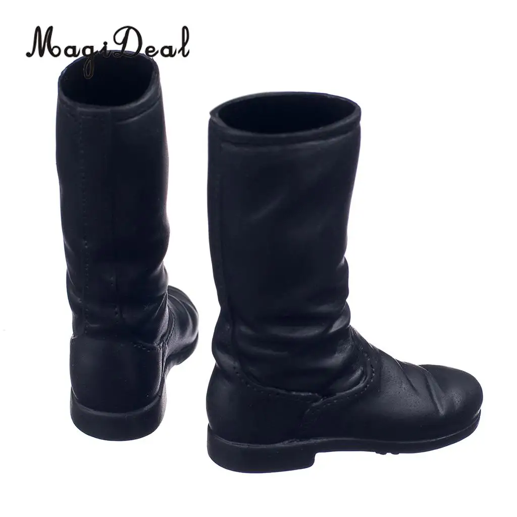 MagiDeal Hot Sale 1Pair 1/6 Scale Rubber Flat Long Boots Shoes For 12 Inch Female Figure Body Dolls Party Daily Wear Acce Gifts