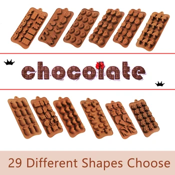 

2020 Silicone Chocolate Molds 29 Shapes Candy Cake Baking Tools Non-stick Cake Molds Jelly&Candy Molds 3D shape DIY Hot Sale