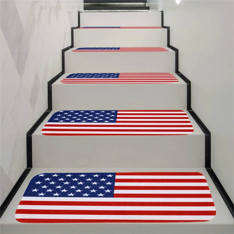 Independence Day 5Pcs StepBasic Non-Slip Coral Fleece Resistant Carpet Stair Mat Independence Day 5Pcs StepBasic Non-Slip Coral Fleece Resistant Carpet Stair Mat