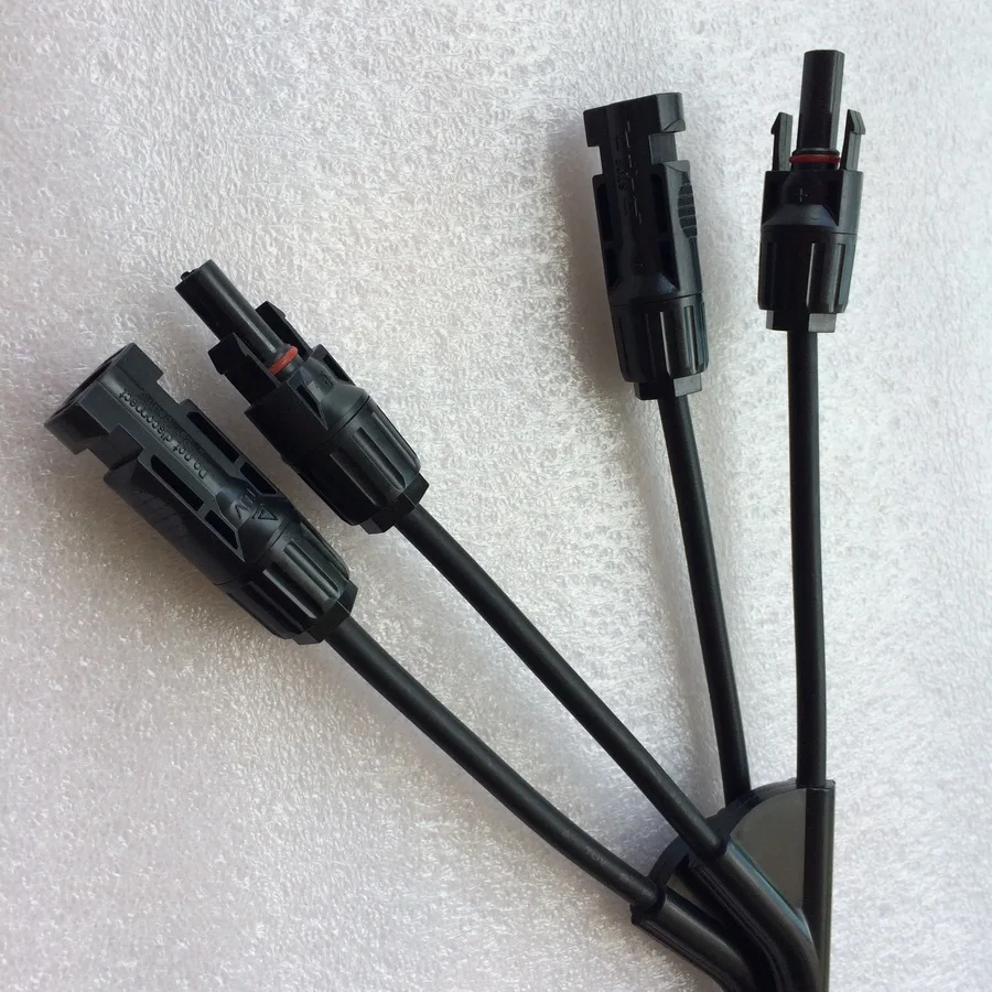 MC4 Panel solar fotovoltaico adaptador Cable conector 2 Rama Y Tipo 3 way plug conexión en paralelo de la batería montaje placa - 3