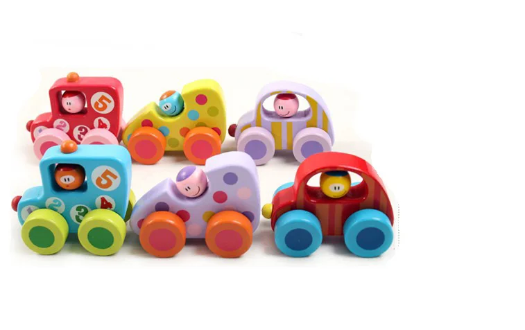 1 шт. маленькие милые игрушечные машинки детские развивающие игрушки Мини Мультяшные деревянные машины модель подарок на день рождения для новорожденных дешевые игрушки