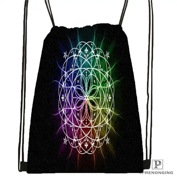 Пользовательские magnificent_mandala _ Drawstring сумка-рюкзак милый рюкзак детский Ранец (черный назад) 31x40 см #180612-02-26