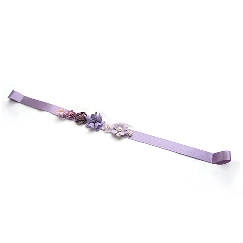 Шнурок с завязками на спине, ручная работа, индивидуальная магнитная пряжка, тюль, трехмерный цветок, занавеска, украшение, Q016& 3-40 - Цвет: Purple Lanyard