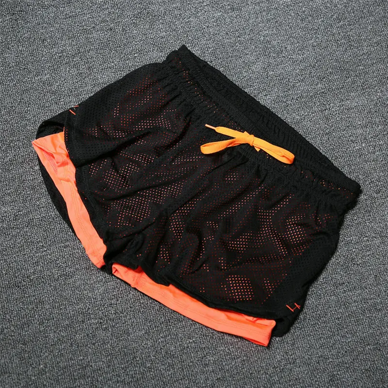 Унисекс летние шорты для йоги женские сетчатые Дышащие Короткие брюки для девочек для бега Спортивная одежда для фитнеса одежда для бега