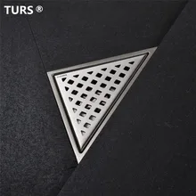 Free shipping Stainless Steel Bathroom Floor Drain Shower Floor Drain Triangle Shape Grate Waste Drain stainless steel rectangular floor drain washing machine chrome dedicated outdoor pool drain