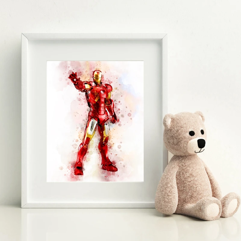 Iron Man Watercolor Canvas Art Print