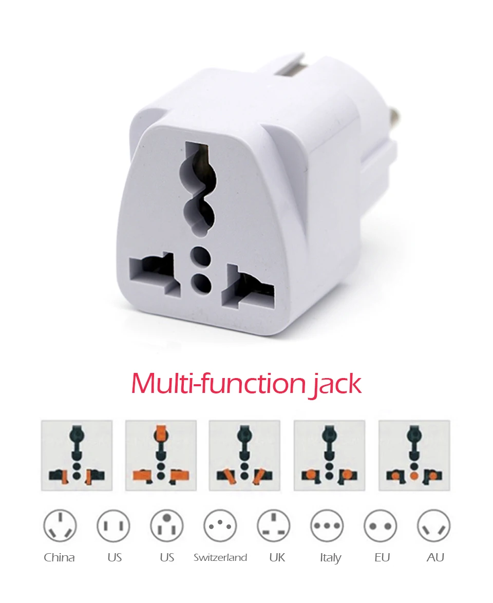 Universal UK US AU To EU AC Travel Power Adapters in Switzerland France Germany Greece EU Plug Converter Electrical Charger (11)