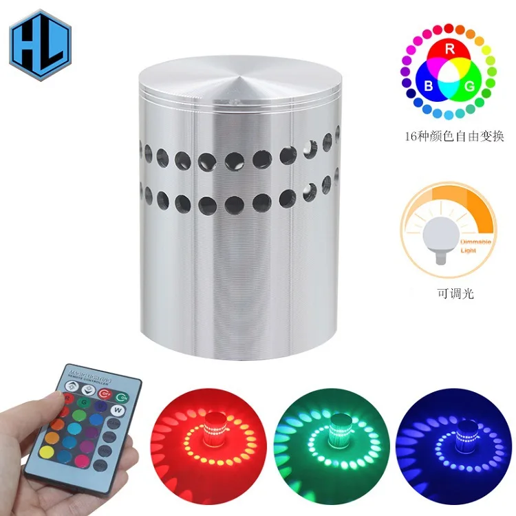 YOOK 3 Вт RGB светодиодный настенный светильник с дистанционным управлением