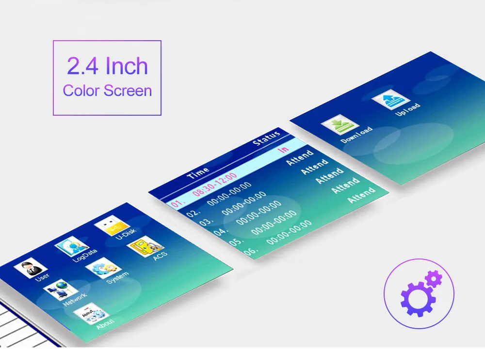 2,4 дюймов RFID TCP/IP/биометрический отпечаток USB машина посещаемости времени отпечатка пальца времени диктофон распознавания сотрудников