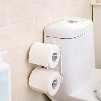 

Bathroom Toilet Seat Roll Paper Holder Hanging Organizer 2 Layers Stainless Steel Tissue Towel Shelf Kitchen Storage Rack Door