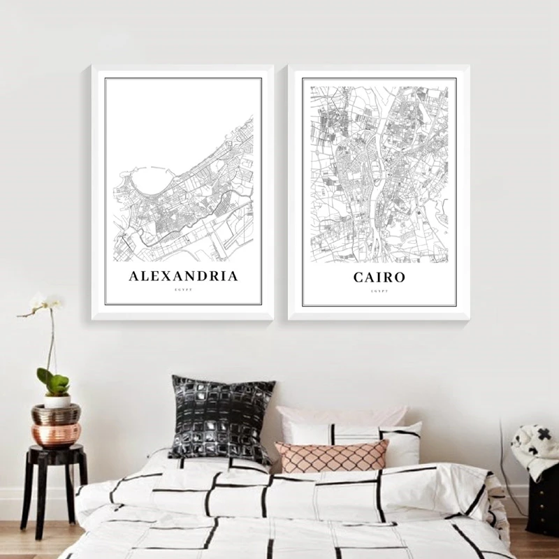 Egypt Map Art Poster Print Living Room Decor