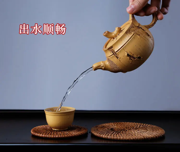 Горячо! Аутентичная чистая ручная работа, из фиолетовой глины Чай горшки соединитель в виде бамбука чайный набор из Чай горшок 230 мл для китайского кунг-фу Чай комплект Чай посуда подарок
