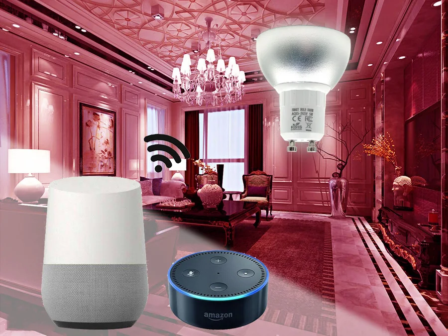 Gu10 светодиодный Wi-Fi лампочка Alexa Google Home Assistant IFTTT Tuya Smart Life APP пульт дистанционного управления RGBCW светодиодный светильник Диммер лампа