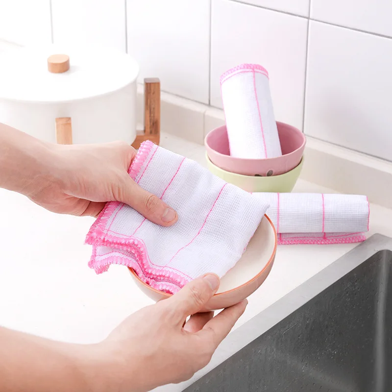 

5pcs/set 28cm Dishes Cloth Fiber Rags Towels Bamboo Microfiber Cloth Wipes Home Kitchen Towel Cleaning Cloth Wash Wipes Clean