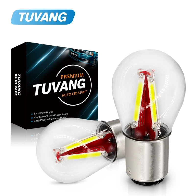

2x S25 1157 P21/5W BAY15D LED Filament Auto Car Led Light Brake Tail Turn Signal Light Stop Bulb Halogen Lamp Warm White